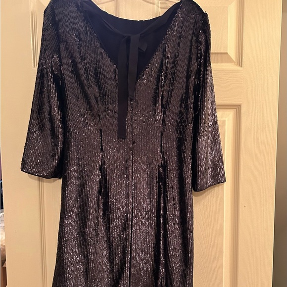 J. Crew, NWT, Sequined Sheath Mini Dress. Navy. Size 2 - Picture 2 of 9